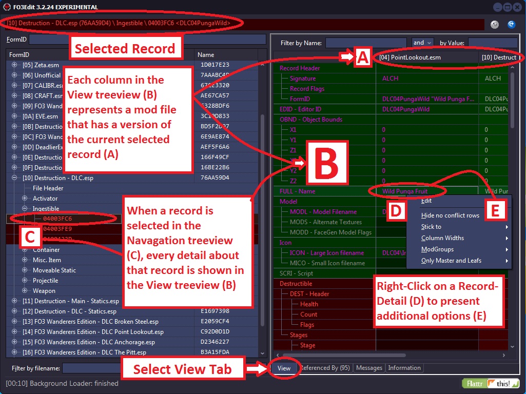 how to use tes5edit to view conflicts