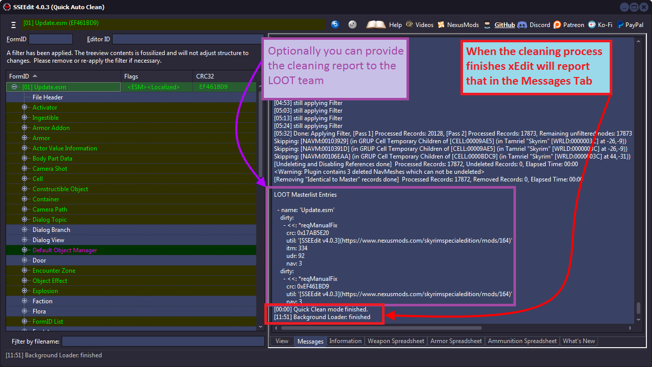 how to use tes5edit to clean